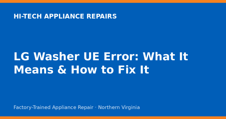 LG Washer UE Error: What It Means & How to Fix It